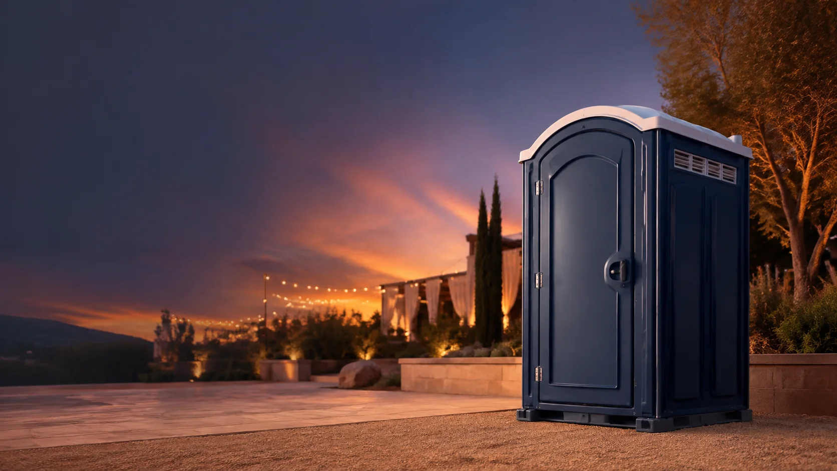 Portable restroom shown for rental planning in Macon, GA